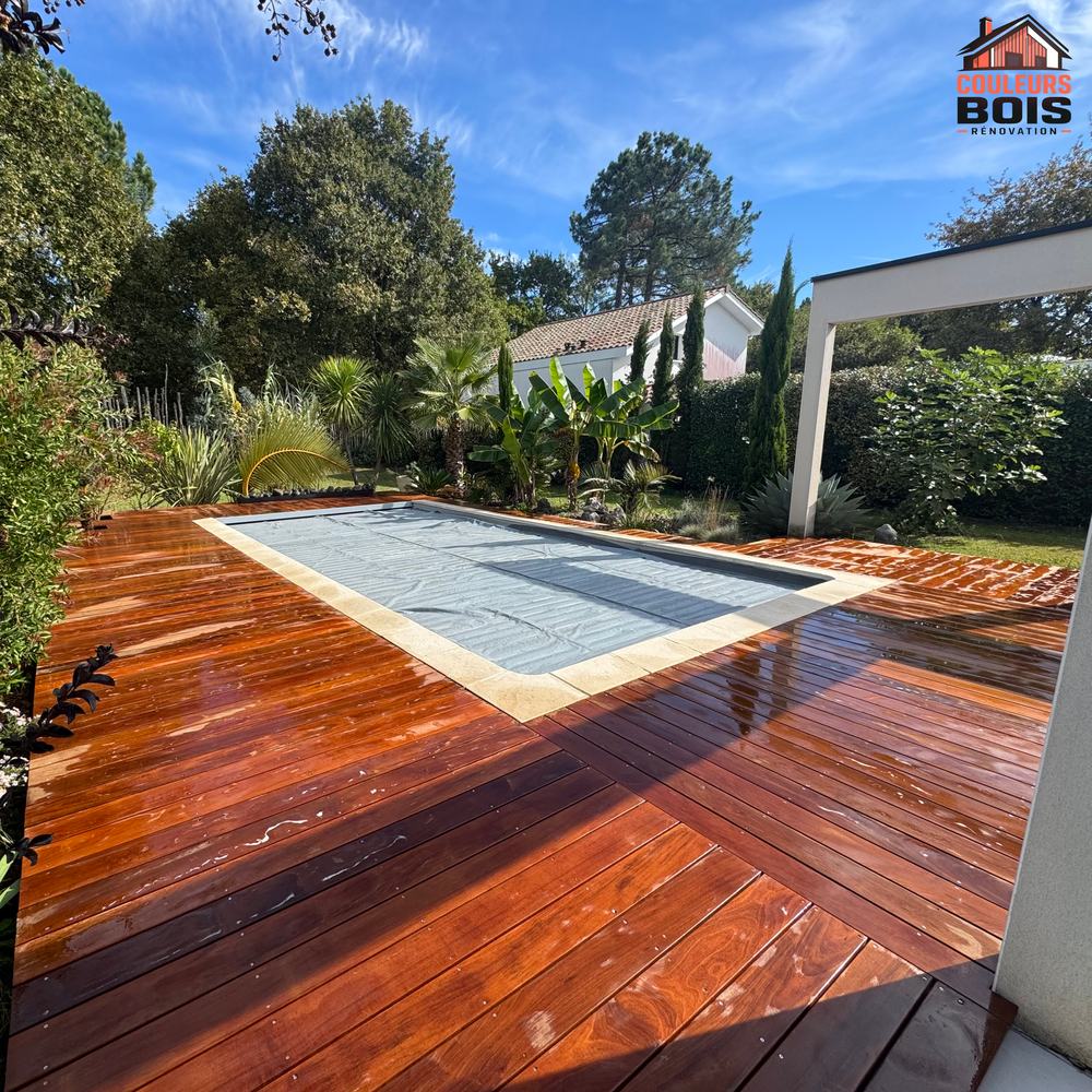 Nouvelle terrasse bois avec structure refaite, Gujan-Mestras