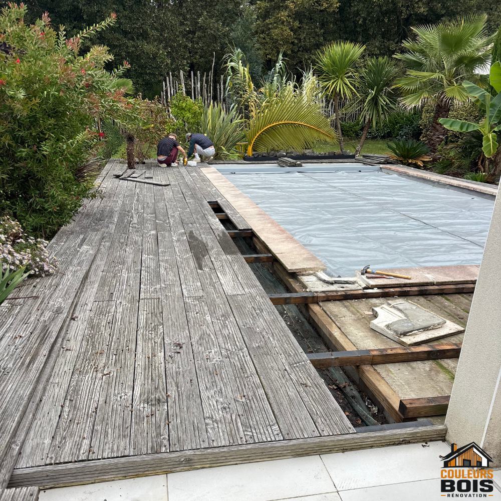 Ancienne terrasse bois avant démontage, Gujan-Mestras